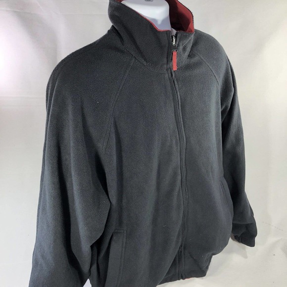 MUNSINGWEAR REVERSIBLE JACKET LARGE FLEECE FULL ZIP MOCK NECK LONG SLEEVE COAT - Picture 3 of 16